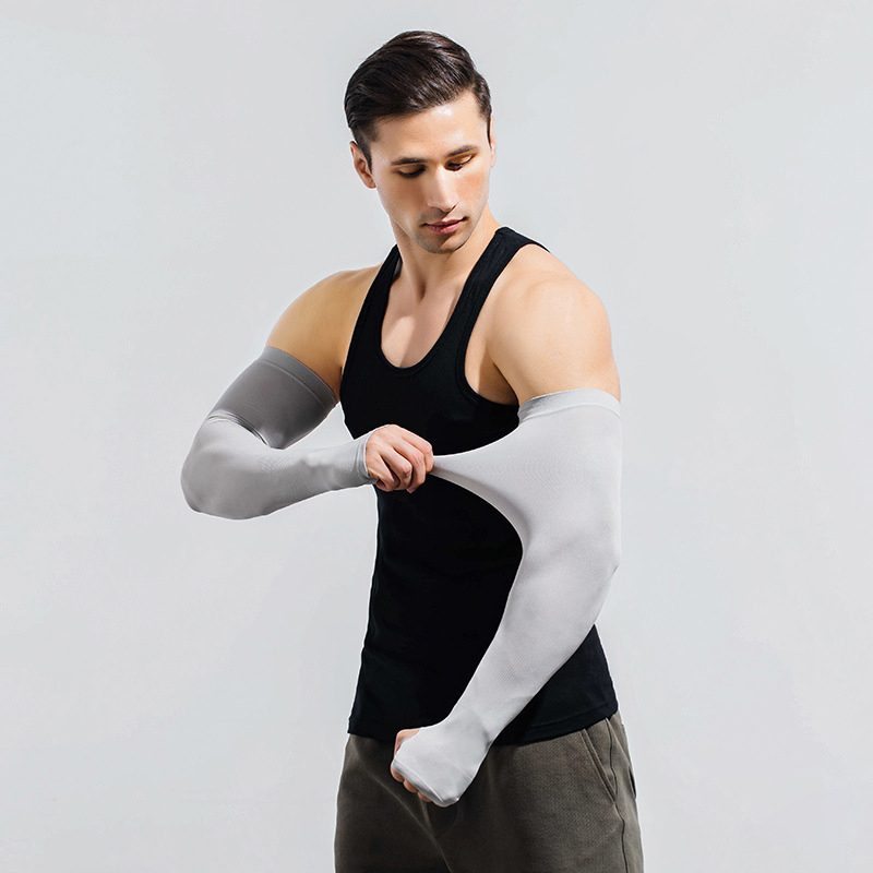 Päikesekaitse varrukad meestele, pluss-suuruses lahtised käsivarrekaitsmed, pluss paksud ja suurendatud jääsiidist varrukad, päikesekaitse, UV-kaitsega käsivars