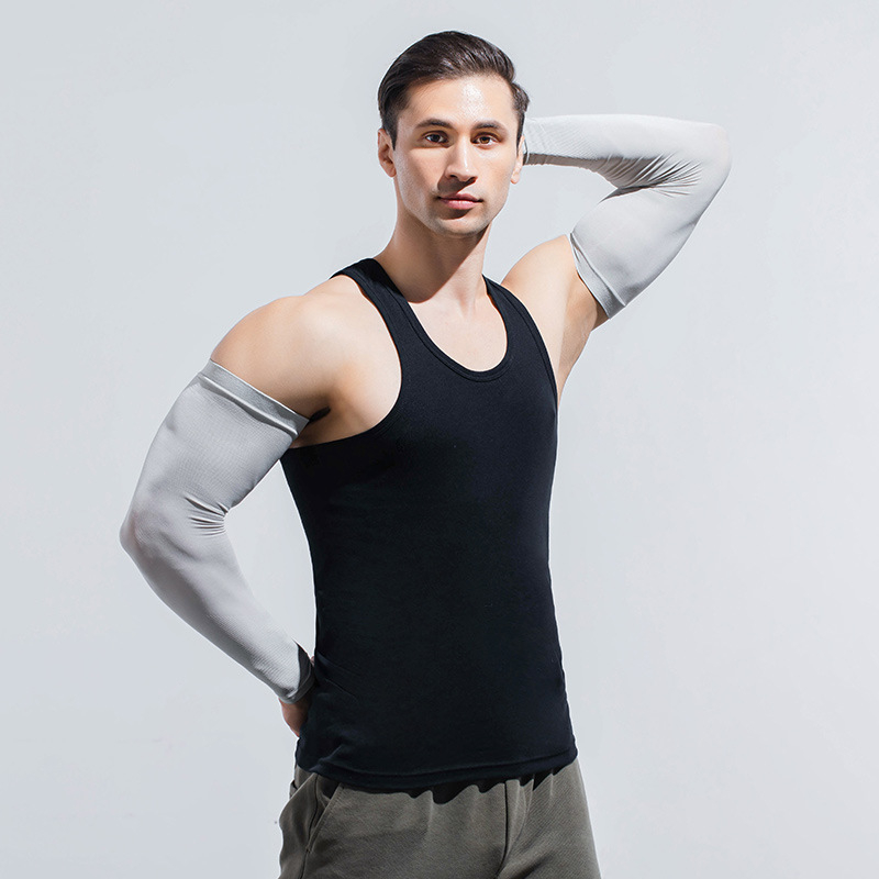 Päikesekaitse varrukad meestele, pluss-suuruses lahtised käsivarrekaitsmed, pluss paksud ja suurendatud jääsiidist varrukad, päikesekaitse, UV-kaitsega käsivars