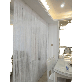 Sidabrinių siūlų užuolaidų durų užuolaidų namų kambario lipni pertvara vestuvių dekoracija pusės užuolaidos pakabinamos užuolaidų siūlų pakabukas