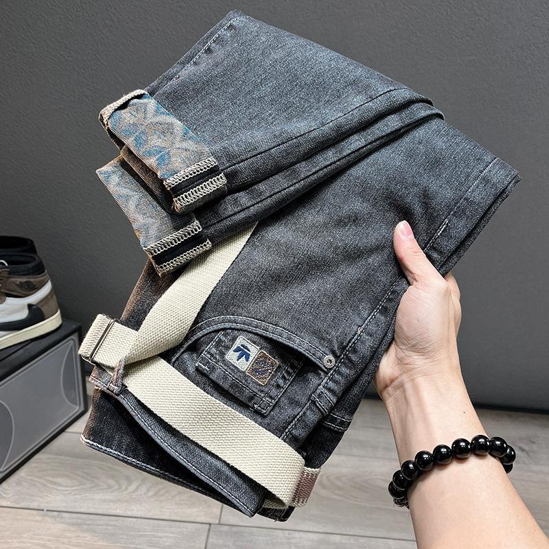 Tavaszi és őszi új koreai stílusú farmernadrág férfiaknak, divatos márkájú retró, karcsúsított, csípős, rugalmas, alkalmi, hosszú nadrág férfiaknak