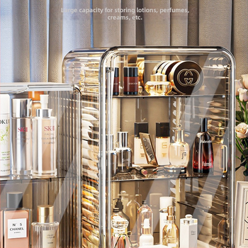 Κουτί αποθήκευσης καλλυντικών ελαφρύ πολυτελές κουτί ανθεκτικό στη σκόνη ντύσιμο τραπέζι άρωμα περιποίησης δέρματος σε σκόνη μάσκα κέικ μεγάλης χωρητικότητας ράφι αποθήκευσης