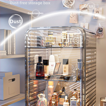 Κουτί αποθήκευσης καλλυντικών ελαφρύ πολυτελές κουτί ανθεκτικό στη σκόνη ντύσιμο τραπέζι άρωμα περιποίησης δέρματος σε σκόνη μάσκα κέικ μεγάλης χωρητικότητας ράφι αποθήκευσης