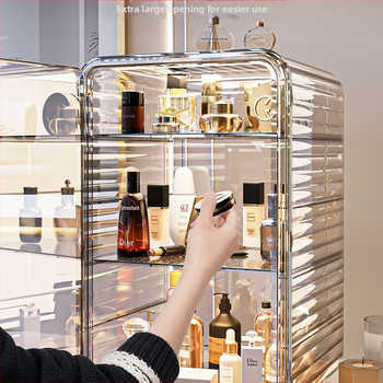 Κουτί αποθήκευσης καλλυντικών ελαφρύ πολυτελές κουτί ανθεκτικό στη σκόνη ντύσιμο τραπέζι άρωμα περιποίησης δέρματος σε σκόνη μάσκα κέικ μεγάλης χωρητικότητας ράφι αποθήκευσης