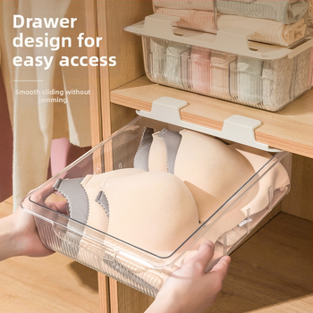 Διαφανές κουτί αποθήκευσης εσωρούχων, οργανωτής ντουλάπας σπιτιού σε στυλ συρταριού για ρούχα και κάλτσες