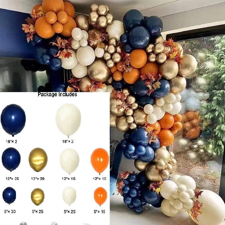 Tarpvalstybinis naujas Padėkos dienos retro oranžinės kavos metalinis balionų grandinėlės kostiumas dekoravimui atostogų scenos išdėstymas