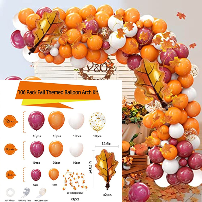 Tarpvalstybinis naujas Padėkos dienos retro oranžinės kavos metalinis balionų grandinėlės kostiumas dekoravimui atostogų scenos išdėstymas