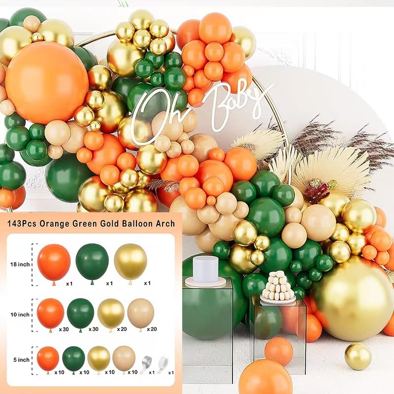 Tarpvalstybinis naujas Padėkos dienos retro oranžinės kavos metalinis balionų grandinėlės kostiumas dekoravimui atostogų scenos išdėstymas