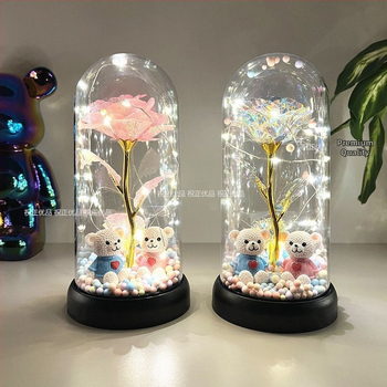 Yongshenghua пластмасов капак светеща роза детски момичешки подарък за рожден ден за момичета атмосфера лампа фабрика на едро