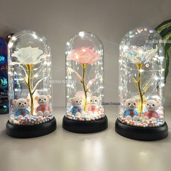 Yongshenghua пластмасов капак светеща роза детски момичешки подарък за рожден ден за момичета атмосфера лампа фабрика на едро