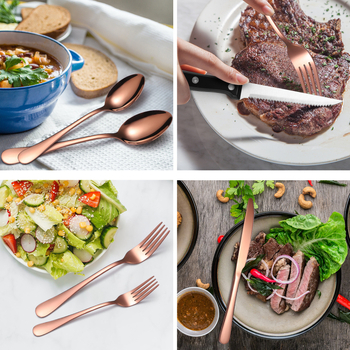 Tarpvalstybinis karšto pardavimo „Amazon 1010“ nerūdijančio plieno kepsnio peilis, šakutė ir šaukštas, 72/48/24 dalių buitinių stalo įrankių rinkinys