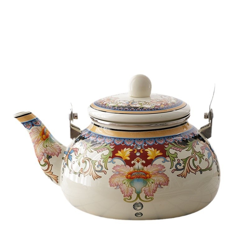 1,5 l–5 l emalio emalio virdulys, pieno puodas, emalio arbatinukas, plokščiadugnis virdulys, virdulys, vėsus virdulys, indukcinė viryklė