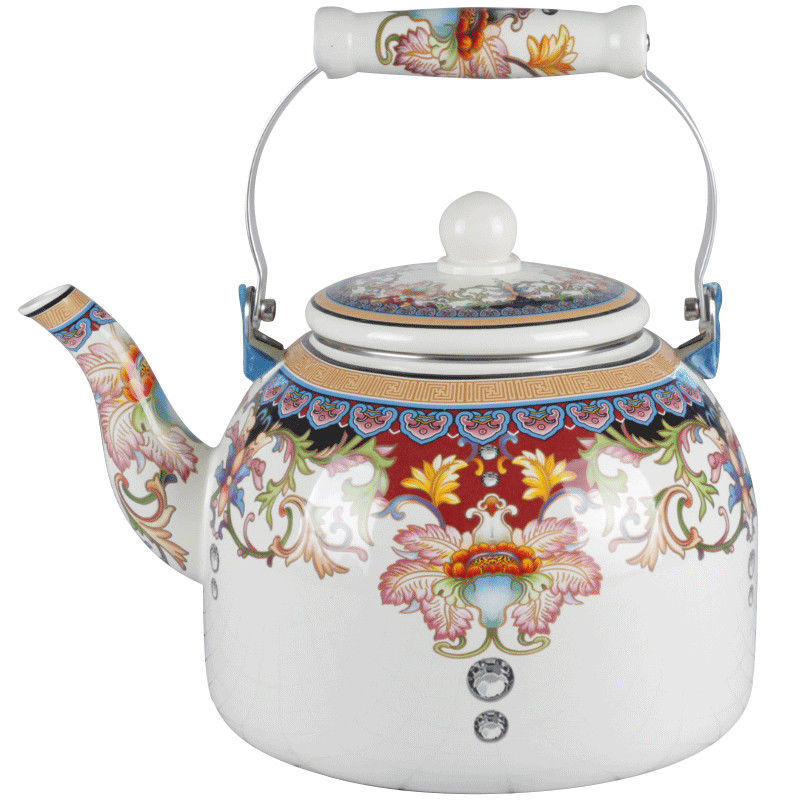 1,5 l–5 l emalio emalio virdulys, pieno puodas, emalio arbatinukas, plokščiadugnis virdulys, virdulys, vėsus virdulys, indukcinė viryklė