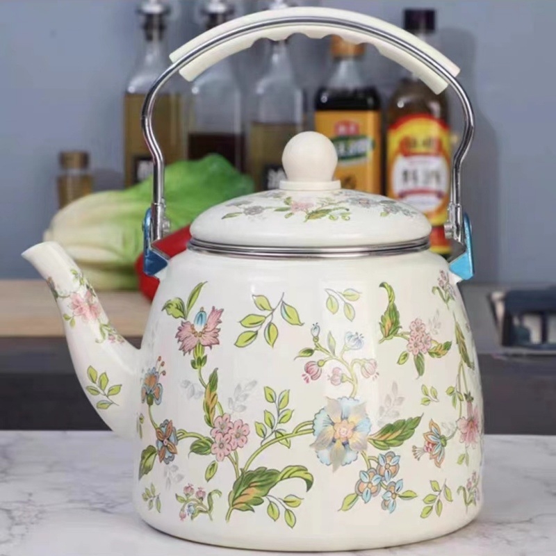 1,5 l–5 l emalio emalio virdulys, pieno puodas, emalio arbatinukas, plokščiadugnis virdulys, virdulys, vėsus virdulys, indukcinė viryklė