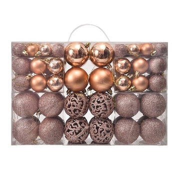 Kepti kalėdiniai kamuoliukai 100 vnt. Kalėdinių dekoracijų papuošalai 6 stiliai 6 spalvos plastikiniai kamuoliukai kalėdinių dovanų gamintojas aklųjų dėžutė