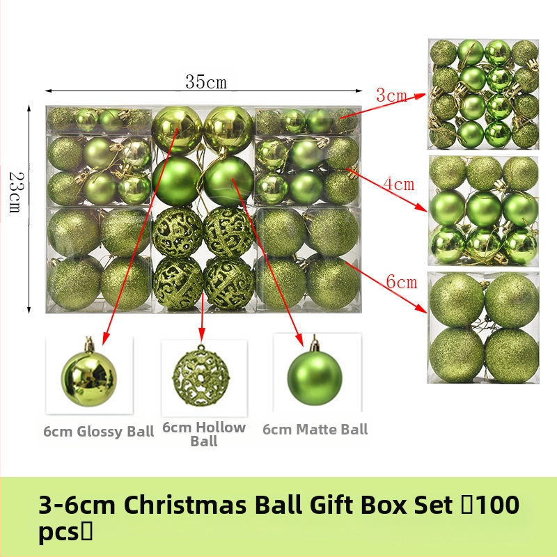 Pečené vianočné gule 100 ks vianočných dekorácií ozdôb 6 štýlov 6 farieb plastových guliek vianočný darček výrobca slepá krabica