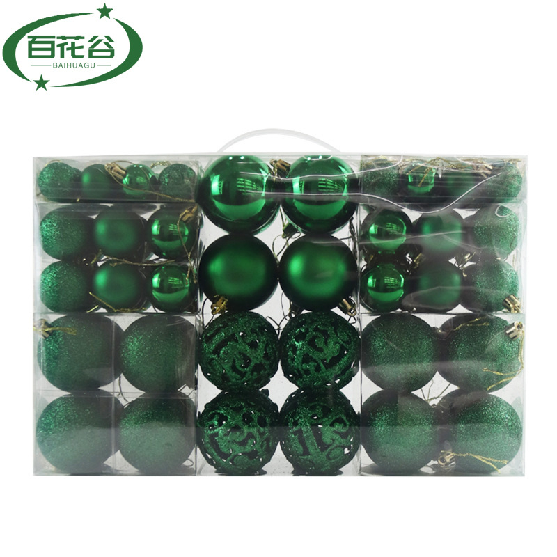 Kepti kalėdiniai kamuoliukai 100 vnt. Kalėdinių dekoracijų papuošalai 6 stiliai 6 spalvos plastikiniai kamuoliukai kalėdinių dovanų gamintojas aklųjų dėžutė