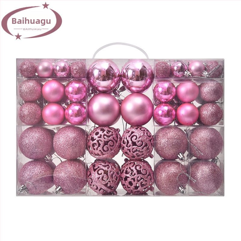 Kepti kalėdiniai kamuoliukai 100 vnt. Kalėdinių dekoracijų papuošalai 6 stiliai 6 spalvos plastikiniai kamuoliukai kalėdinių dovanų gamintojas aklųjų dėžutė