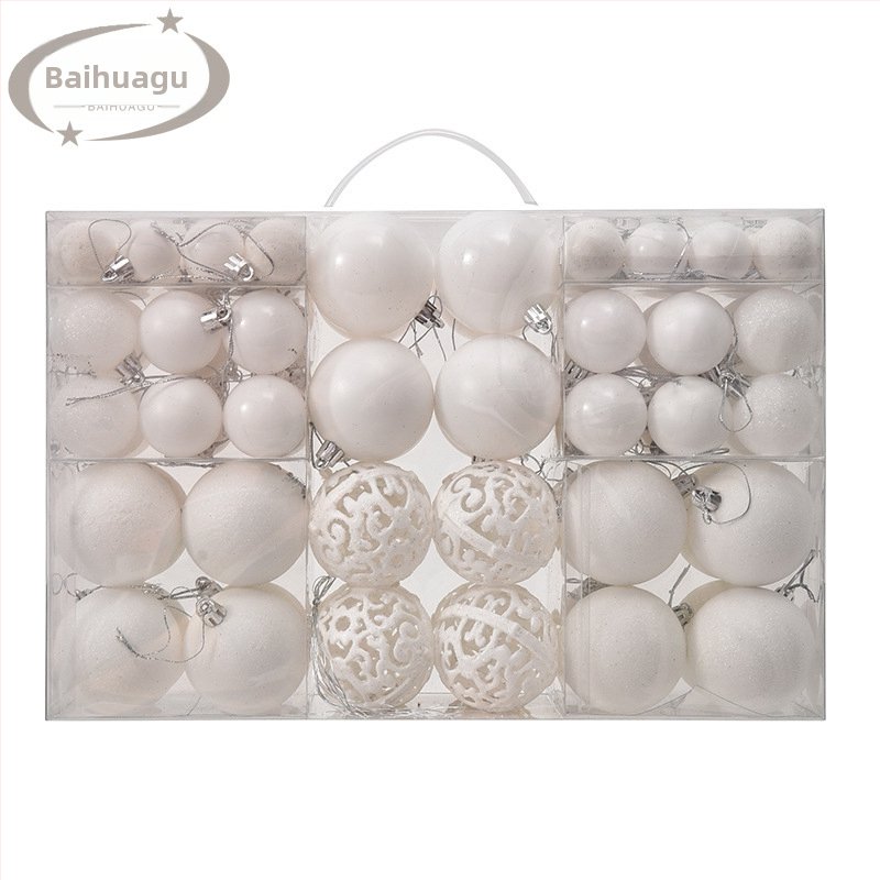 Kepti kalėdiniai kamuoliukai 100 vnt. Kalėdinių dekoracijų papuošalai 6 stiliai 6 spalvos plastikiniai kamuoliukai kalėdinių dovanų gamintojas aklųjų dėžutė