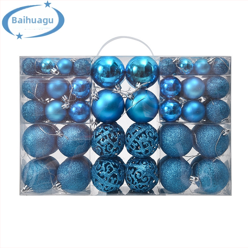 Kepti kalėdiniai kamuoliukai 100 vnt. Kalėdinių dekoracijų papuošalai 6 stiliai 6 spalvos plastikiniai kamuoliukai kalėdinių dovanų gamintojas aklųjų dėžutė