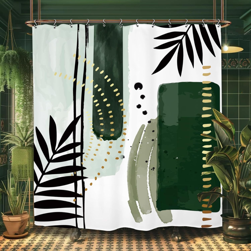 Piiriülene dušikardin moodne minimalistlik vannitoa kaunistus dušikardin digitaaltrükiga vannitoa vaheseina kardina konksu pilt