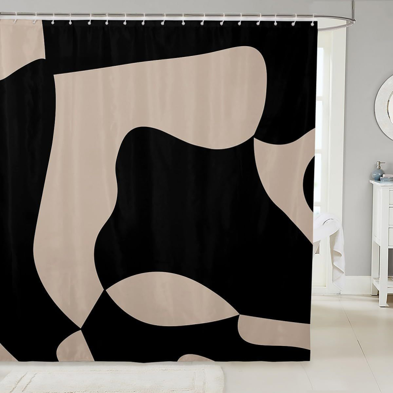 Piiriülene dušikardin moodne minimalistlik vannitoa kaunistus dušikardin digitaaltrükiga vannitoa vaheseina kardina konksu pilt