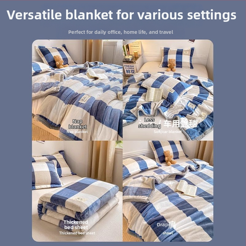 Зимно удебелено одеяло, пролетно и есенно одеяло за диван, офис коралов полар, одеяло от млечен полар, одеяло за дрямка