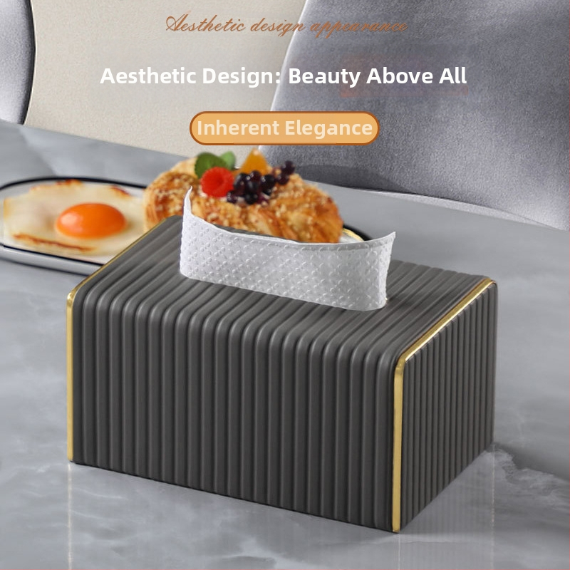 Кутия за кърпички за домакинство, хол, прахоустойчива светлина, луксозна, скандинавска, на едро, кожена хартиена кутия, хотел, търговски, прости орнаменти на едро