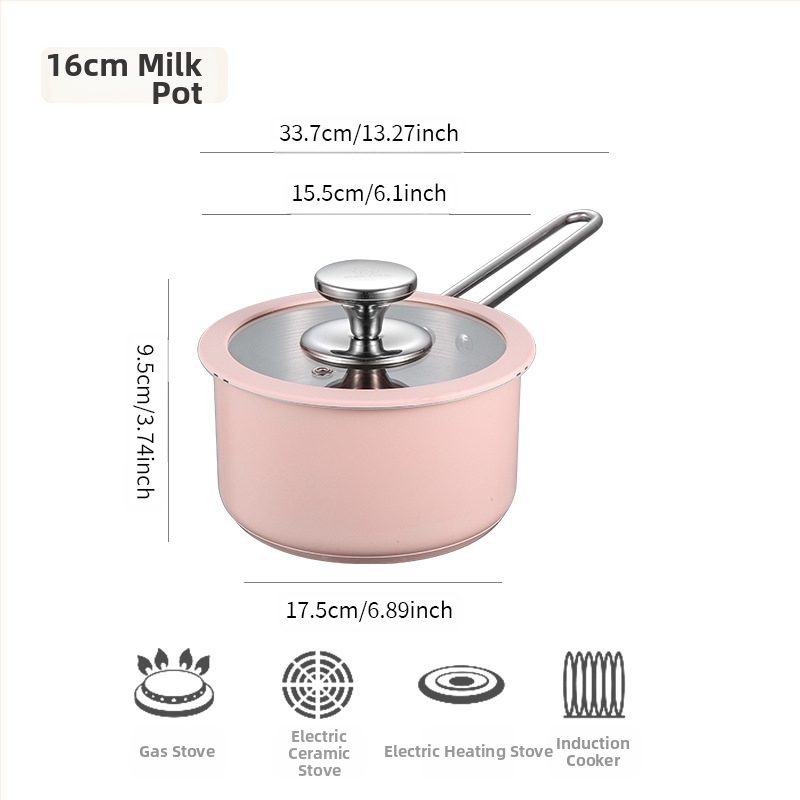 304 nerūdijančio plieno keraminis lakuotas pieno sriubos puodas, garintuvas, silikoninis stiklinis dangtis, mažas puodas, restorano virtuvė