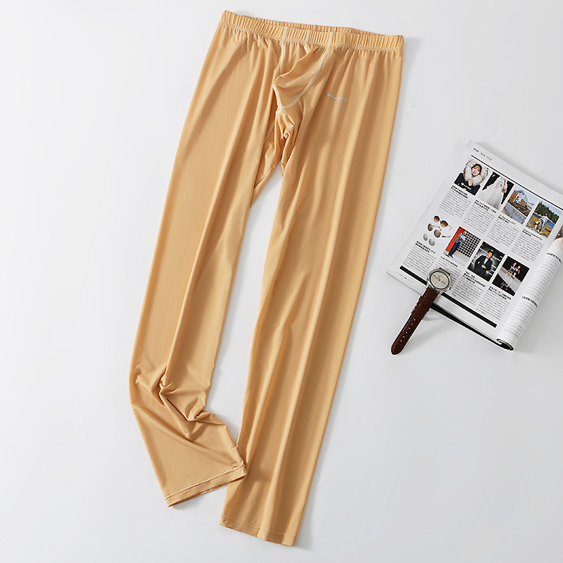 Uued meeste pikad püksid, soojad, tihedad, hingavad, jääsiidist, seksikad, kõrge elastsusega, nahasõbralikud jooga- ja fitness-aluspüksid hulgimüügist