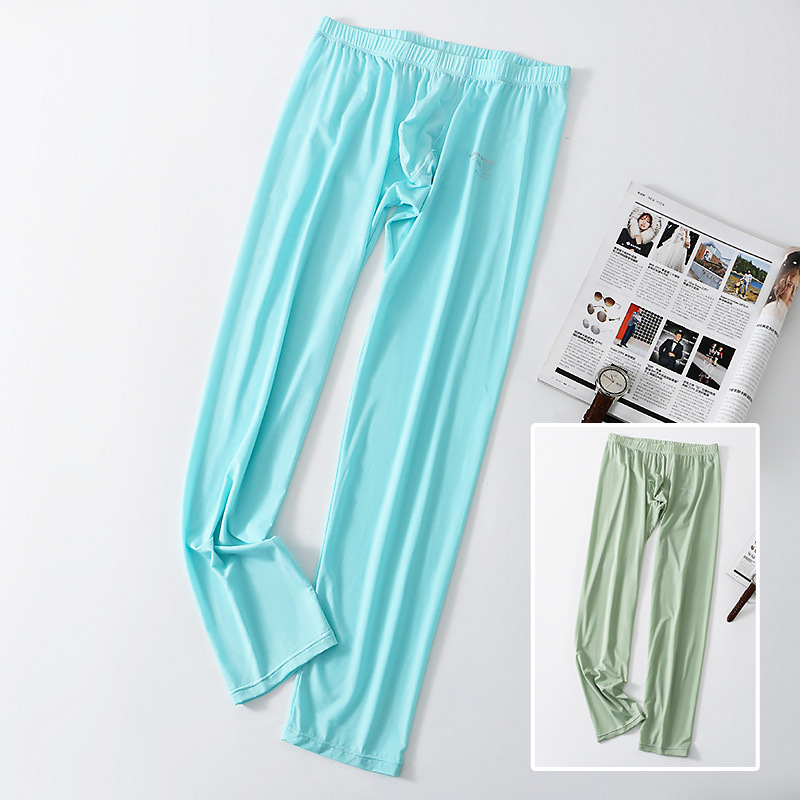 Uued meeste pikad püksid, soojad, tihedad, hingavad, jääsiidist, seksikad, kõrge elastsusega, nahasõbralikud jooga- ja fitness-aluspüksid hulgimüügist