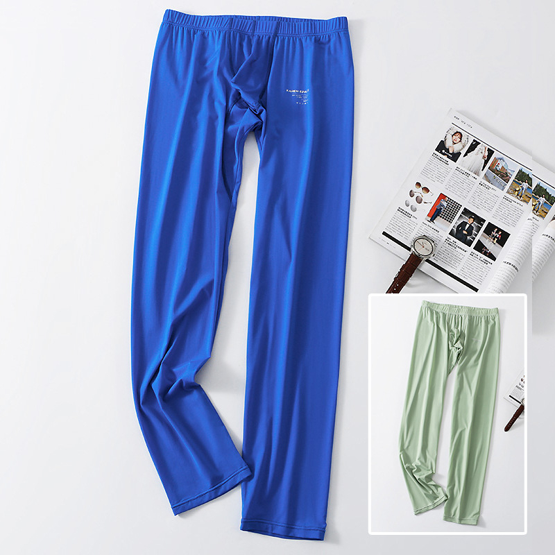 Uued meeste pikad püksid, soojad, tihedad, hingavad, jääsiidist, seksikad, kõrge elastsusega, nahasõbralikud jooga- ja fitness-aluspüksid hulgimüügist