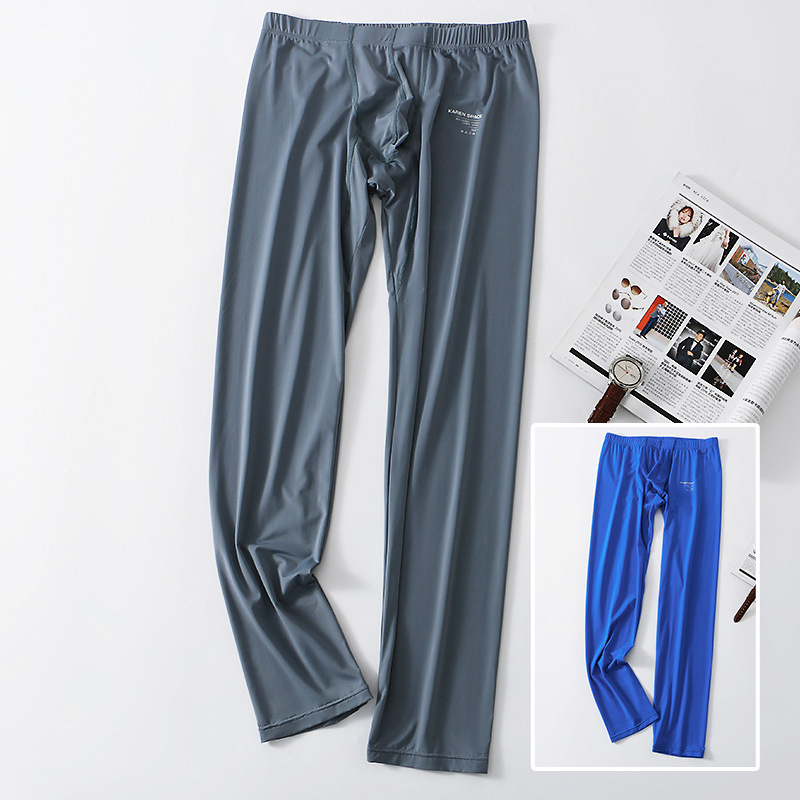 Uued meeste pikad püksid, soojad, tihedad, hingavad, jääsiidist, seksikad, kõrge elastsusega, nahasõbralikud jooga- ja fitness-aluspüksid hulgimüügist