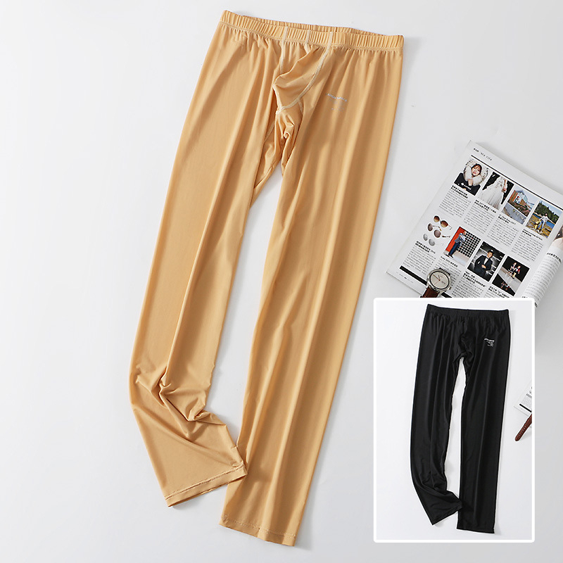 Uued meeste pikad püksid, soojad, tihedad, hingavad, jääsiidist, seksikad, kõrge elastsusega, nahasõbralikud jooga- ja fitness-aluspüksid hulgimüügist