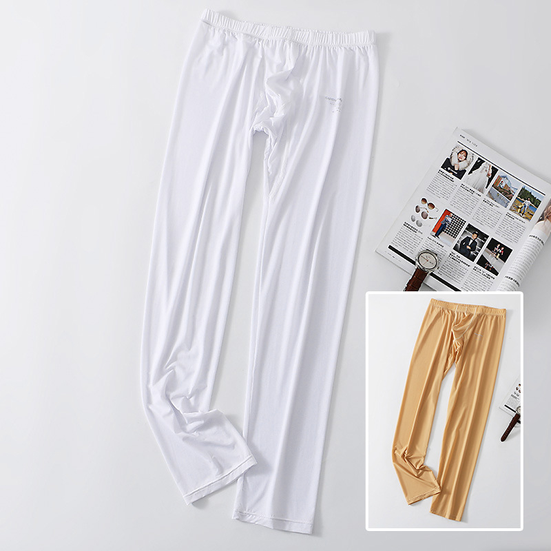 Uued meeste pikad püksid, soojad, tihedad, hingavad, jääsiidist, seksikad, kõrge elastsusega, nahasõbralikud jooga- ja fitness-aluspüksid hulgimüügist