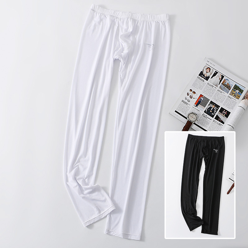 Uued meeste pikad püksid, soojad, tihedad, hingavad, jääsiidist, seksikad, kõrge elastsusega, nahasõbralikud jooga- ja fitness-aluspüksid hulgimüügist