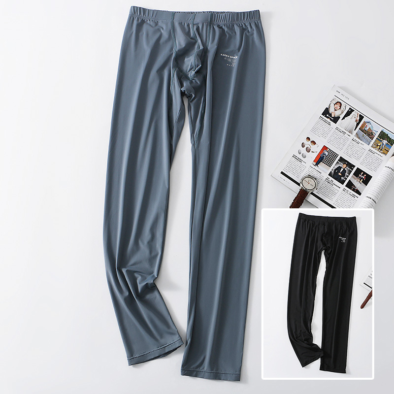 Uued meeste pikad püksid, soojad, tihedad, hingavad, jääsiidist, seksikad, kõrge elastsusega, nahasõbralikud jooga- ja fitness-aluspüksid hulgimüügist