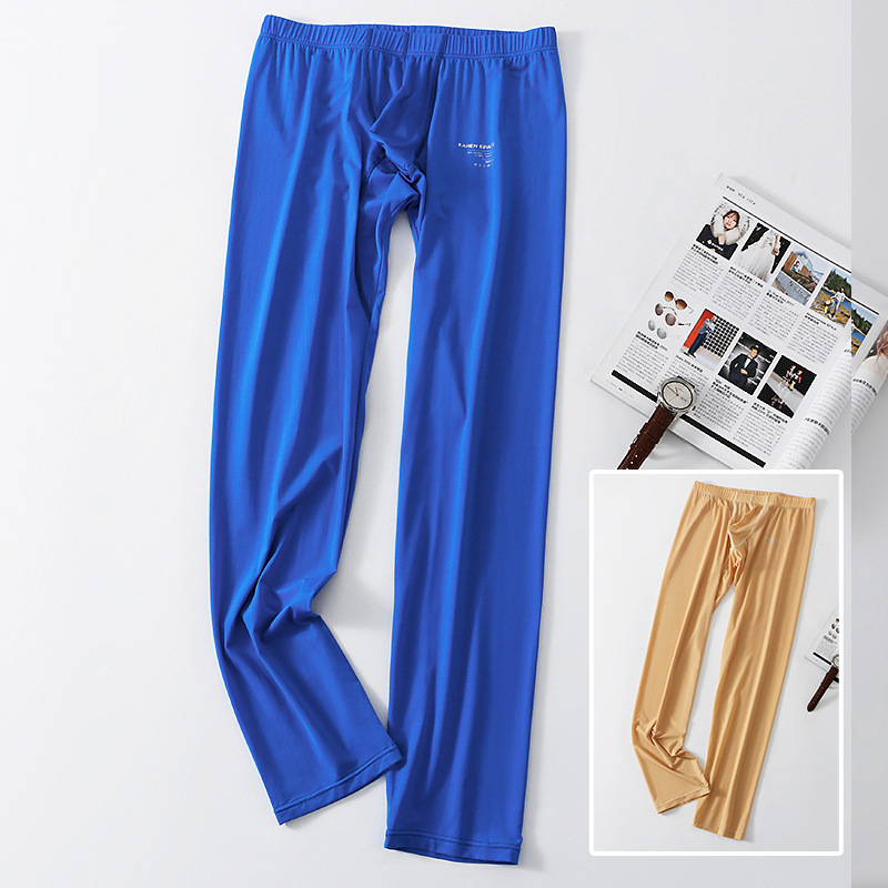 Uued meeste pikad püksid, soojad, tihedad, hingavad, jääsiidist, seksikad, kõrge elastsusega, nahasõbralikud jooga- ja fitness-aluspüksid hulgimüügist