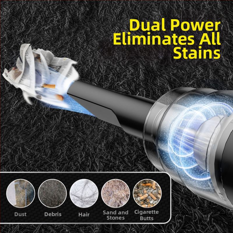 Преносима безжична ръчна прахосмукачка за кола, домакинска голяма всмукателна акумулаторна кола, малка мини прахосмукачка за кола, трансгранична