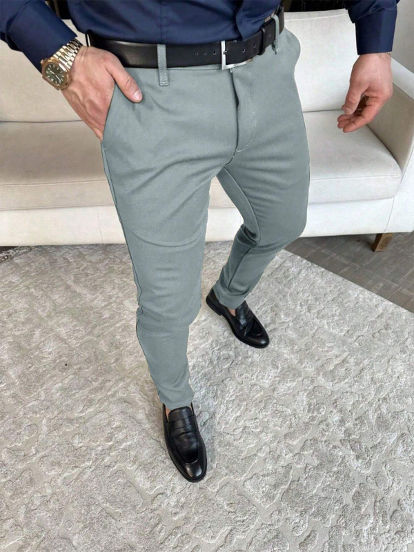 Tavaszi és őszi férfi nadrágok, lezser nadrágok, divatos, egyszínű férfi nadrágok, laza, egyenes szárú nadrágok, férfi MR7