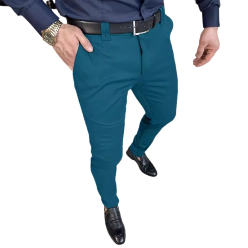 Tavaszi és őszi férfi nadrágok, lezser nadrágok, divatos, egyszínű férfi nadrágok, laza, egyenes szárú nadrágok, férfi MR7
