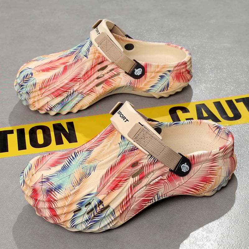Pantofi cu găuri pentru bărbați, cu fund moale EVA, 2025, comerț exterior nou, mărime plus, 47 de yarzi, pantofi de plajă cu imprimeu camuflaj