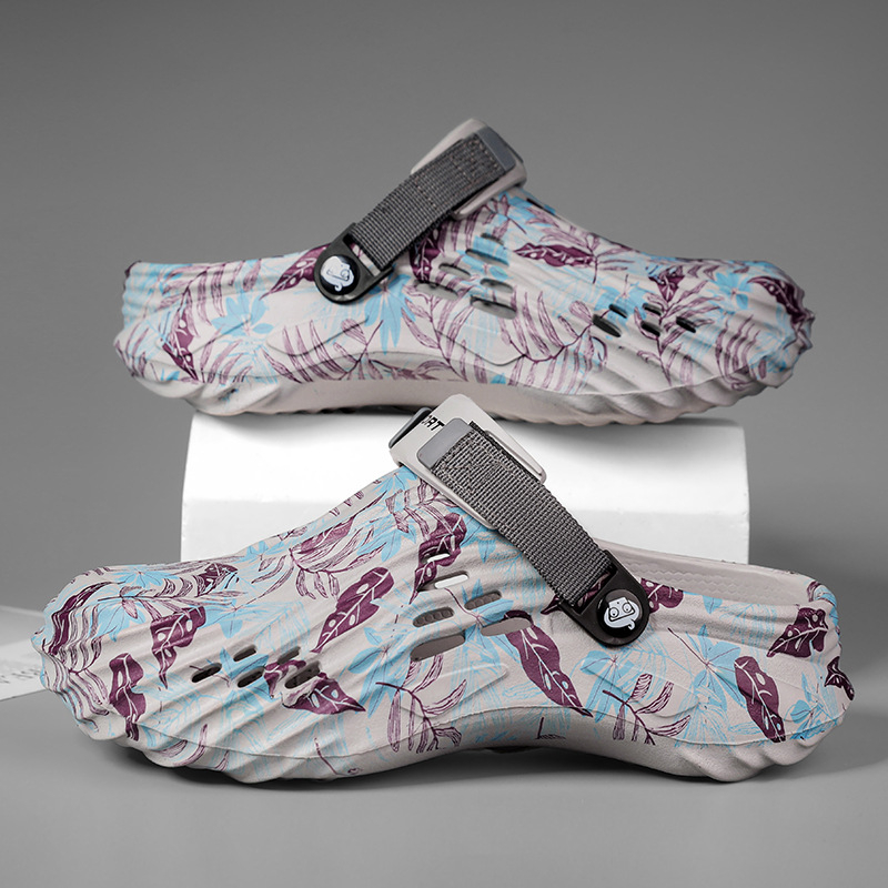 Pantofi cu găuri pentru bărbați, cu fund moale EVA, 2025, comerț exterior nou, mărime plus, 47 de yarzi, pantofi de plajă cu imprimeu camuflaj