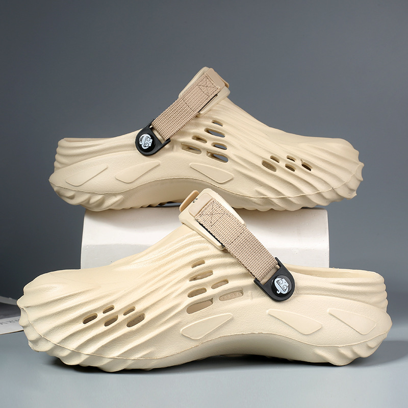 Pantofi cu găuri pentru bărbați, cu fund moale EVA, 2025, comerț exterior nou, mărime plus, 47 de yarzi, pantofi de plajă cu imprimeu camuflaj