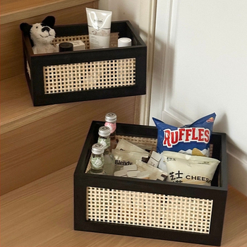 Διασυνοριακό καλάθι αποθήκευσης βιβλίων ρετρό επιτραπέζιο μπαμπού ξύλινο κουτί καλάθι αποθήκευσης σνακ αποθήκευση καλλυντικών οργάνωση κουτί αποθήκευσης