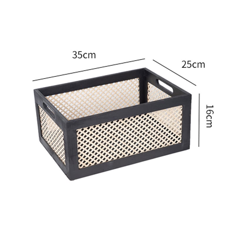 Coș de depozitare retro pentru cărți transfrontaliere, cutie de depozitare din lemn din bambus, coș de depozitare pentru gustări, cosmetice, depozitare, organizator de depozitare