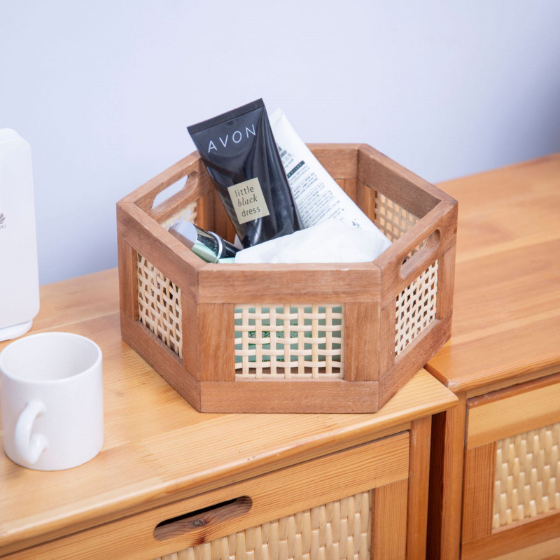 Coș de depozitare retro pentru cărți transfrontaliere, cutie de depozitare din lemn din bambus, coș de depozitare pentru gustări, cosmetice, depozitare, organizator de depozitare