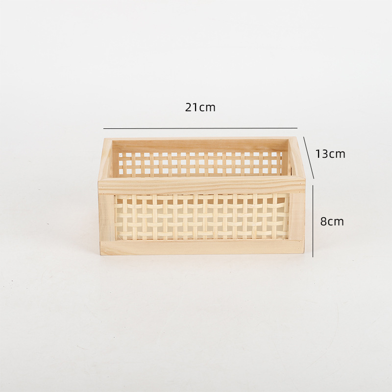Coș de depozitare retro pentru cărți transfrontaliere, cutie de depozitare din lemn din bambus, coș de depozitare pentru gustări, cosmetice, depozitare, organizator de depozitare