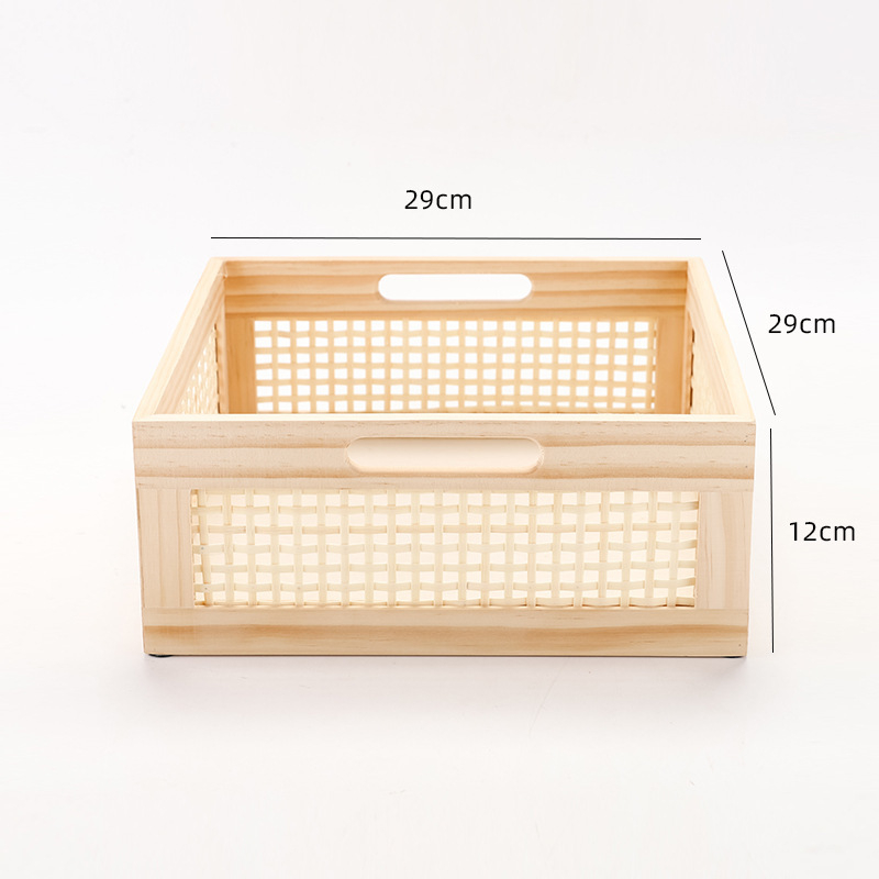 Coș de depozitare retro pentru cărți transfrontaliere, cutie de depozitare din lemn din bambus, coș de depozitare pentru gustări, cosmetice, depozitare, organizator de depozitare