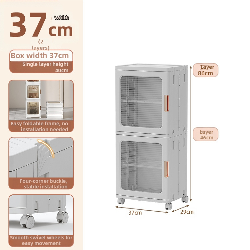 Elutoa hoiukapp Majapidamise paigaldusvaba laste mänguasjade vahedega kokkupandav kapp Suupistete hoiukapp Plastist hoiukapp