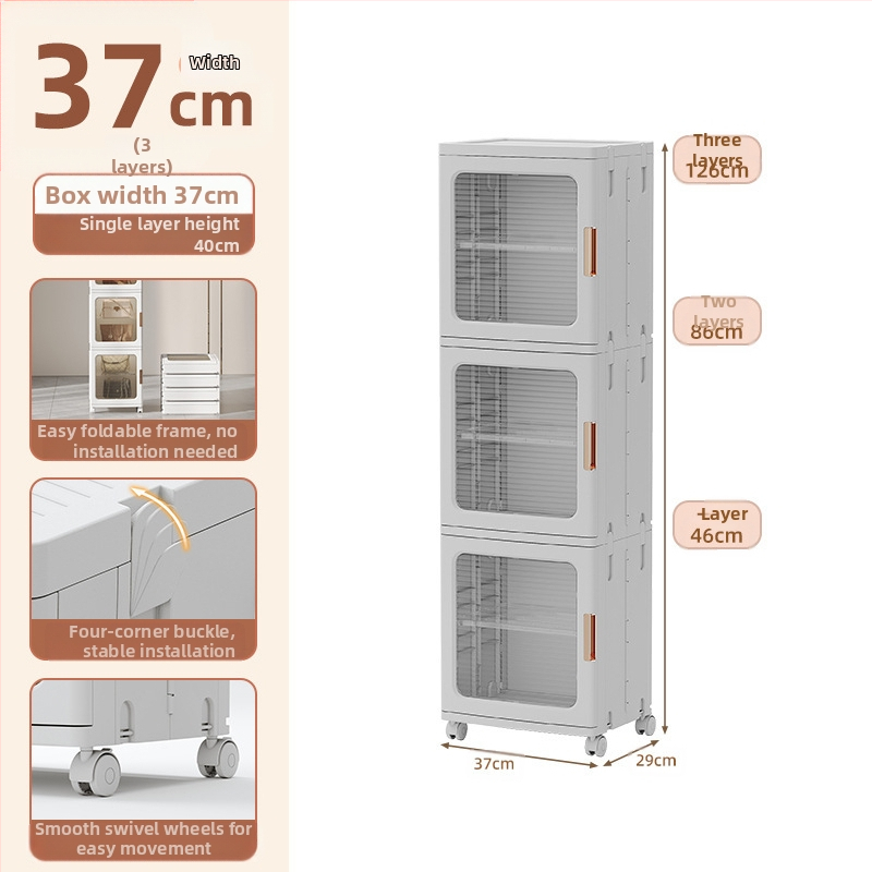 Elutoa hoiukapp Majapidamise paigaldusvaba laste mänguasjade vahedega kokkupandav kapp Suupistete hoiukapp Plastist hoiukapp